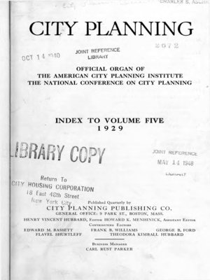 cover image of City Planning: Official Organ of the American City Planning Institute and the National Conference on City Planning